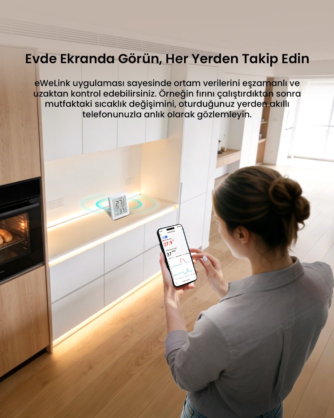 SONOFF AirGuard LCD Ekranlı Zigbee Akıllı Sıcaklık ve Nem Sensörü | SNZB-02DR2