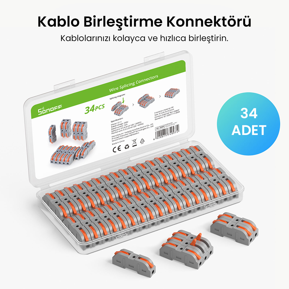 SONOFF D1-1 Kablo Birleştirici Klemens