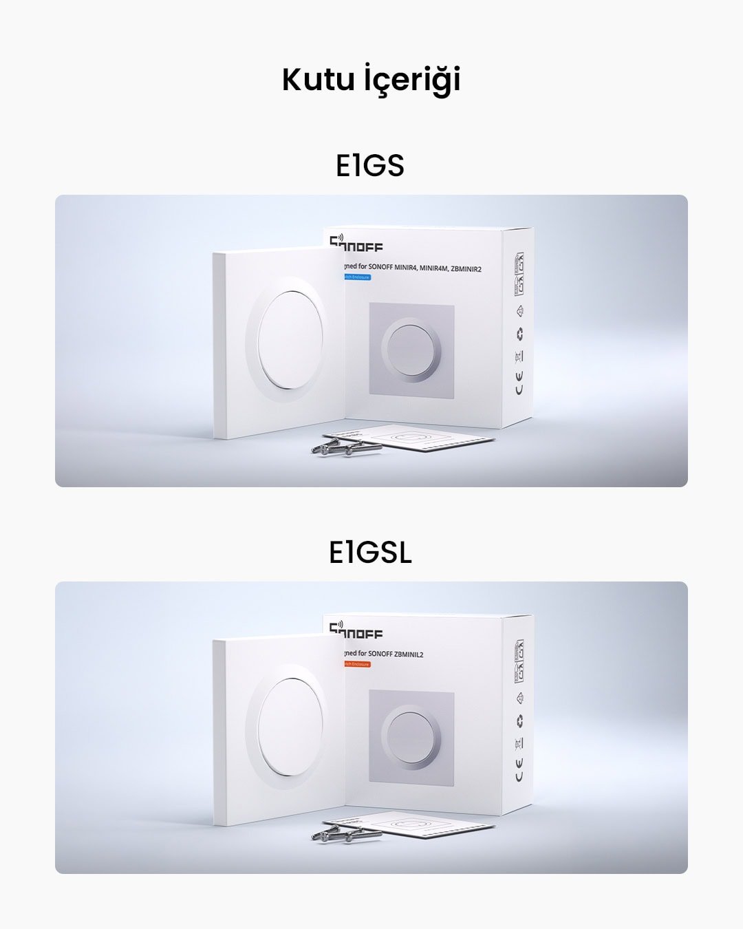 SONOFF E1GS Duvar Anahtarı Kapağı