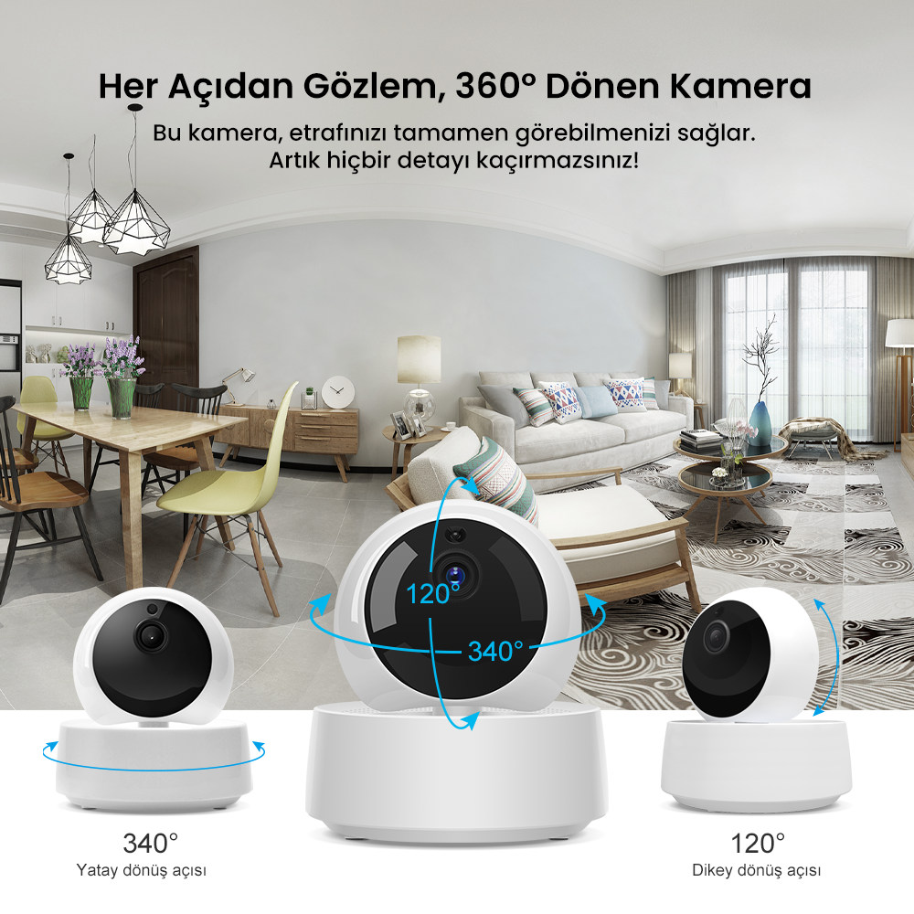 GK-200MP2-B Akıllı Kamera 360 Derece