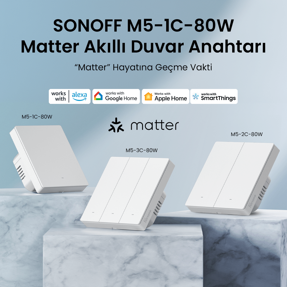 M5-1C-80W Beyaz Akıllı Duvar Anahtarı