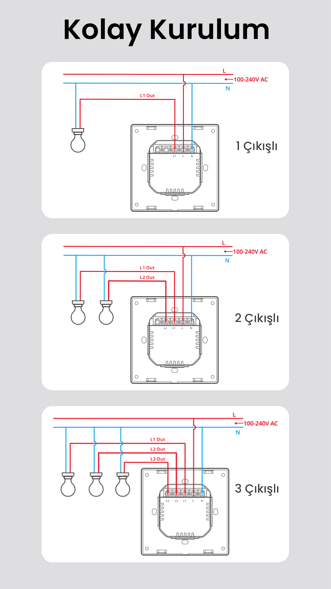 M5-1C-80W Beyaz Akıllı Duvar Anahtarı