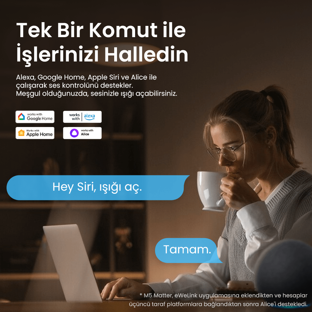 M5-2c-86w Beyaz Akıllı Duvar Anahtarı
