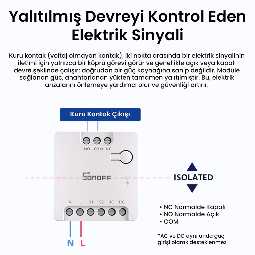 SONOFF Mini-D Matter Kuru Kontak Akıllı Röle