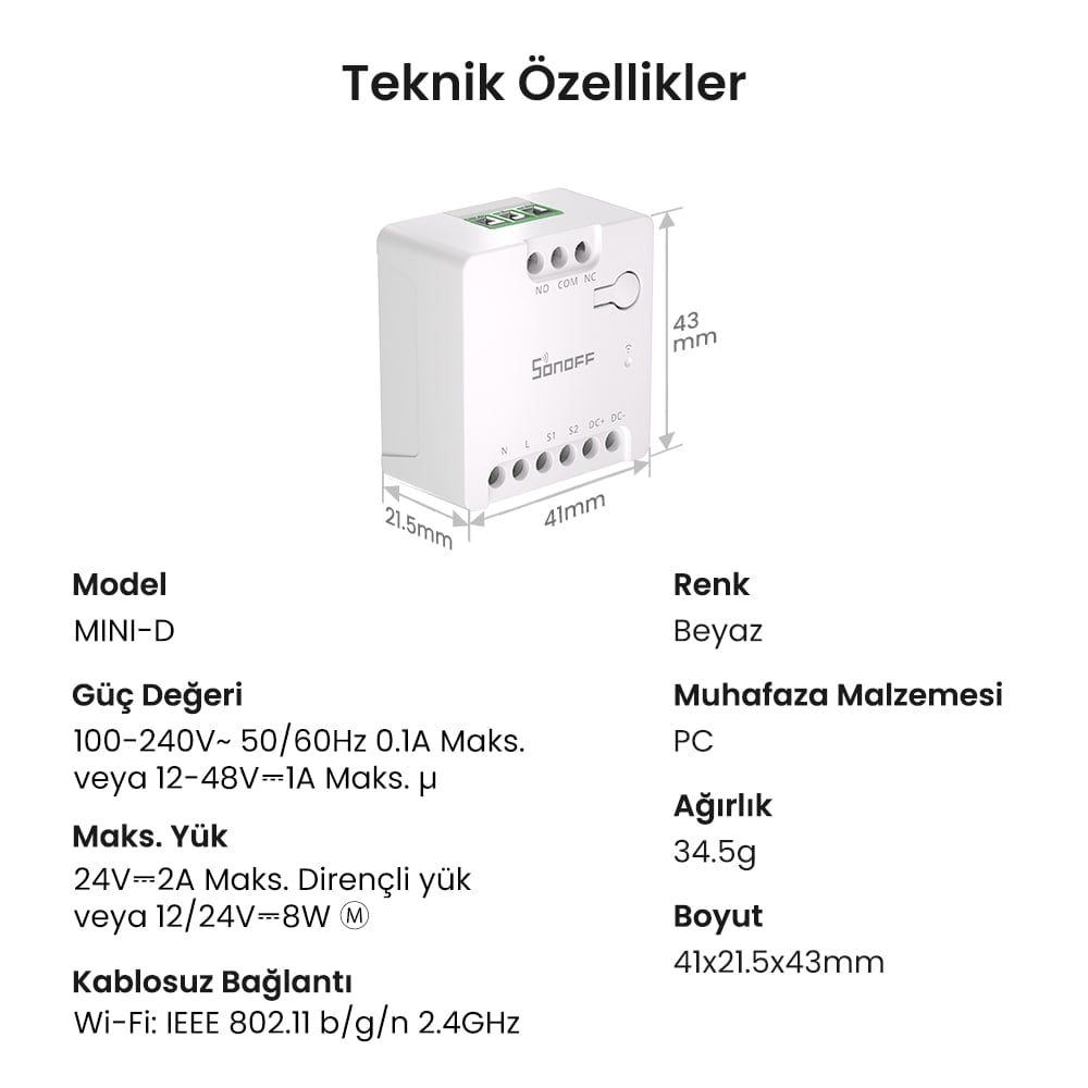 SONOFF Mini-D Matter Kuru Kontak Akıllı Röle