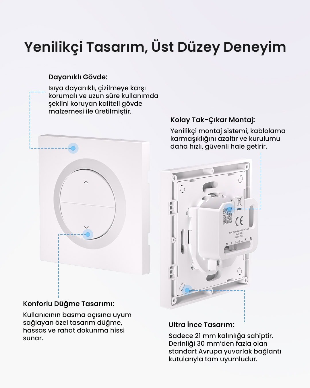 SONOFF Panjur Rölesi Duvar Anahtarı Kapağı | ERBS