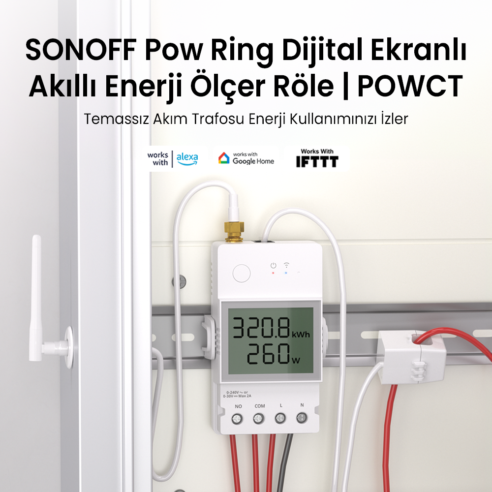 Pow Ring Dijital Ekranlı Akıllı Enerji Ölçer Röle