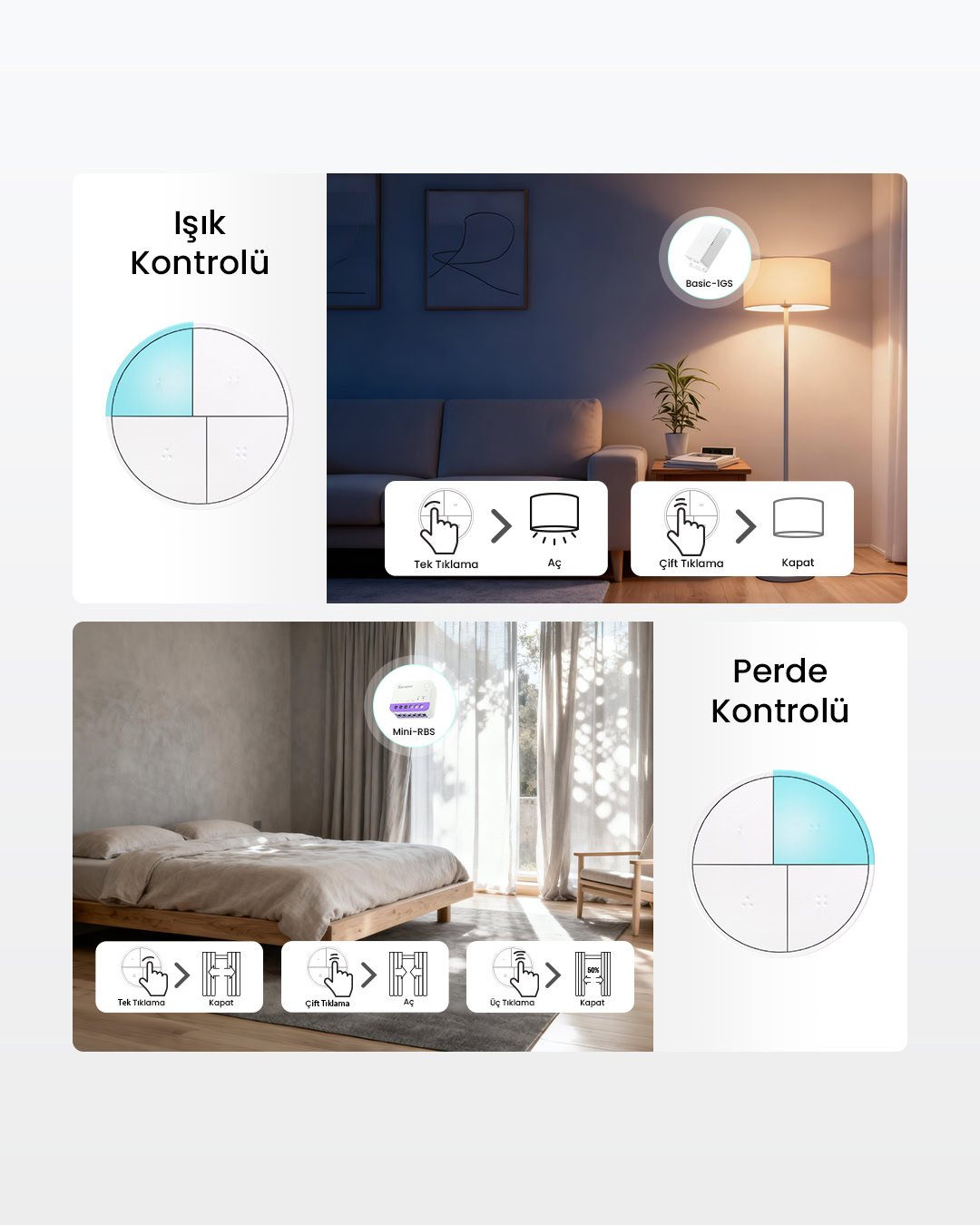 SONOFF SNZB-01M Zigbee 4 Tuşlu Kablosuz Akıllı Buton