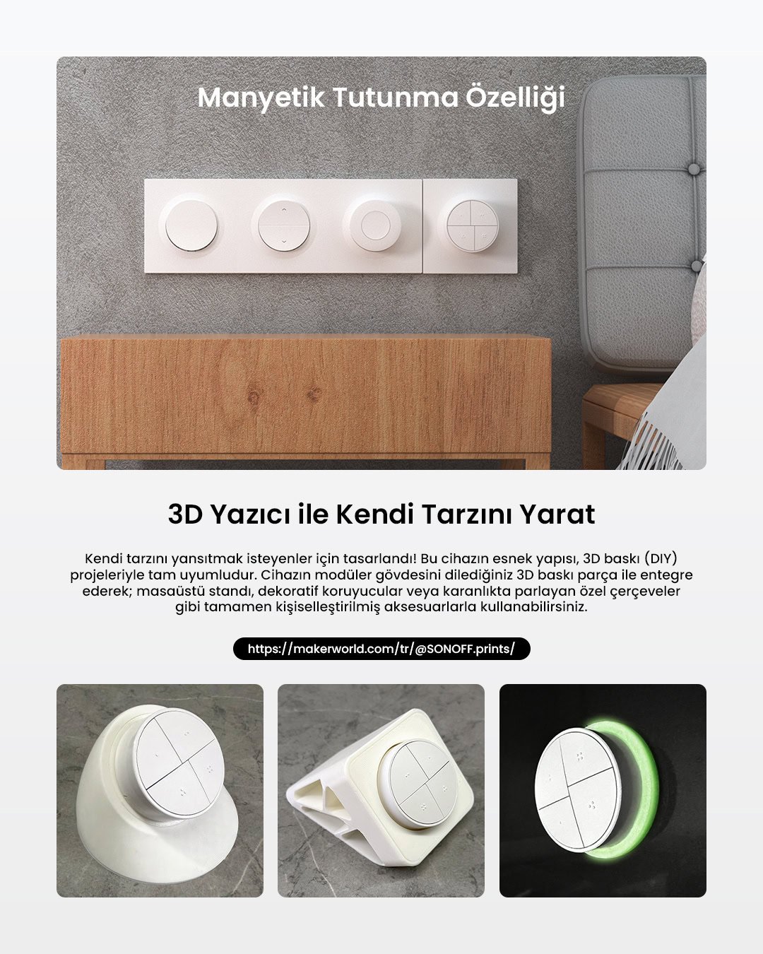 SONOFF SNZB-01M Zigbee 4 Tuşlu Kablosuz Akıllı Buton