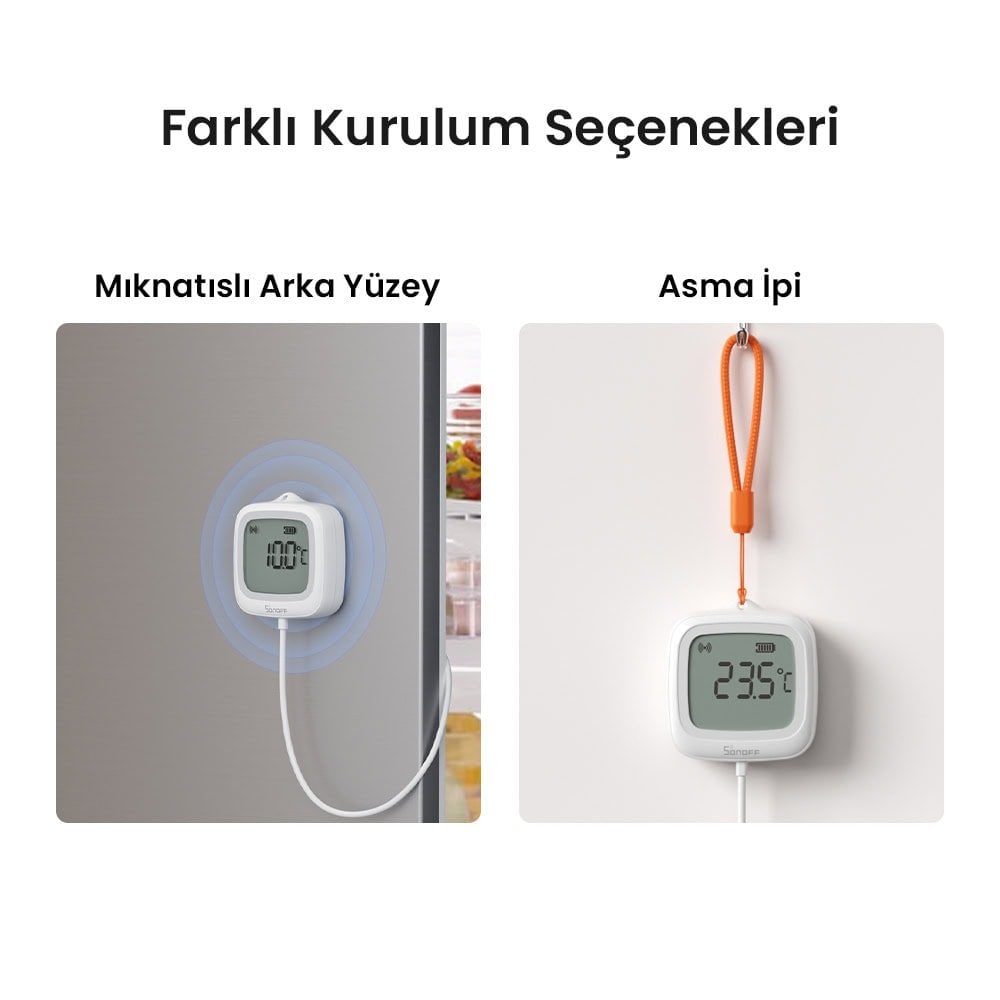 SONOFF SNZB-02LD ZigBee IP65 LCD Ekranlı Problu Akıllı Sıcaklık Sensörü