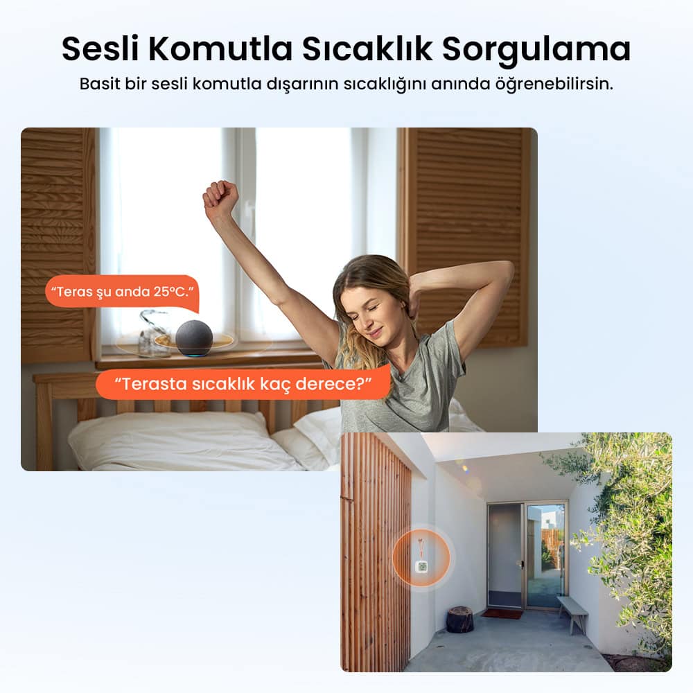 SONOFF SNZB-02WD ZigBee IP65 LCD Ekranlı Akıllı Sıcaklık ve Nem Sensörü 