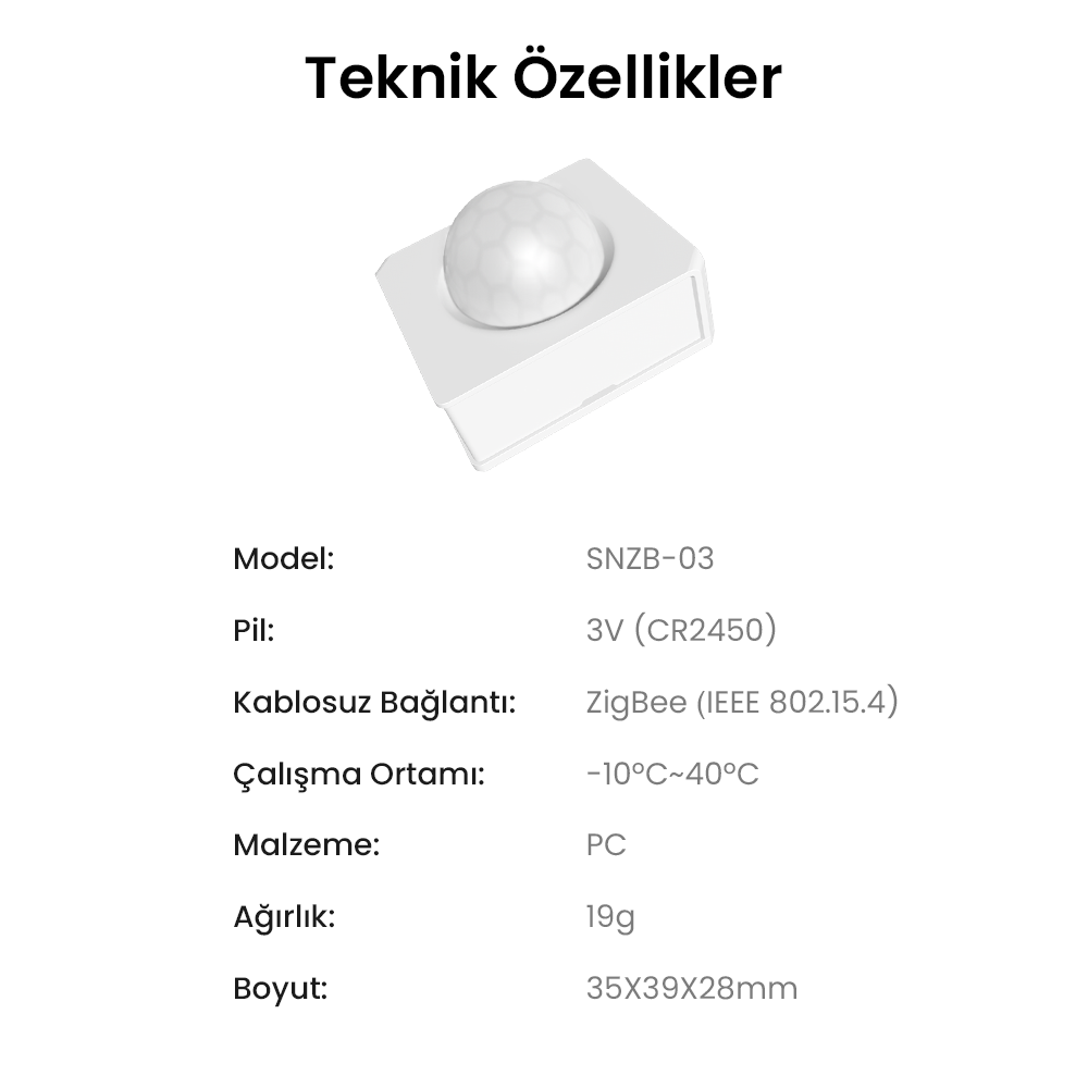 SNZB-03P ZigBee Akıllı Hareket Sensörü