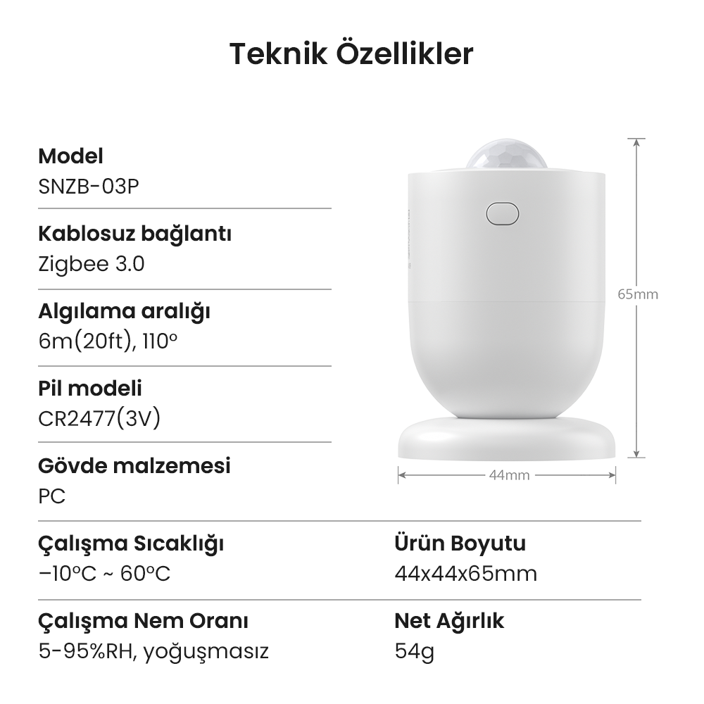 SNZB-03P ZigBee Hareket Sensörü