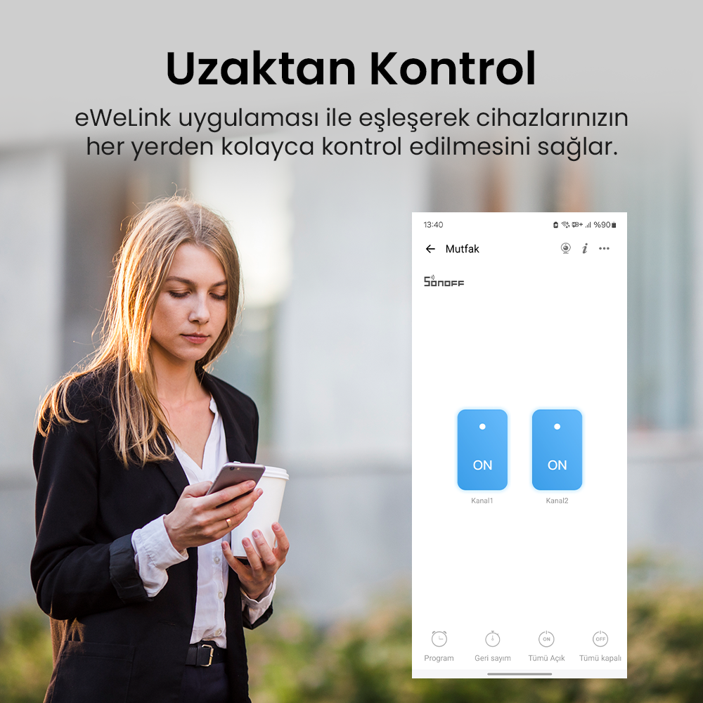 T3EU3C 3 Kanallı Akıllı Dokunmatik Duvar Anahtarı