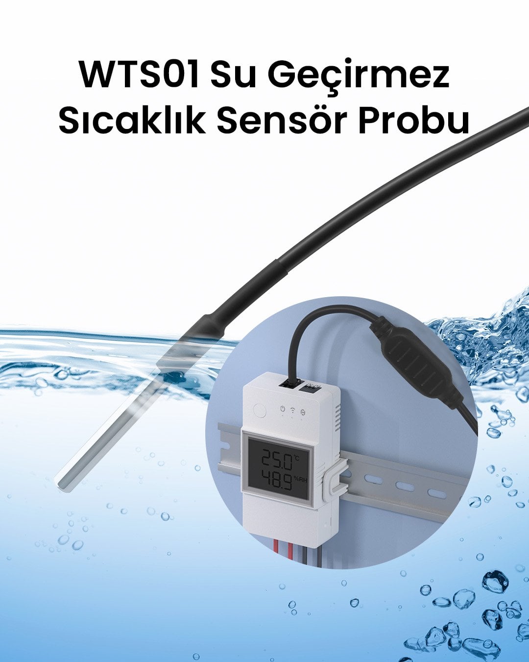 SONOFF TH Serisi Su Geçirmez Sıcaklık Sensörü | WTS01