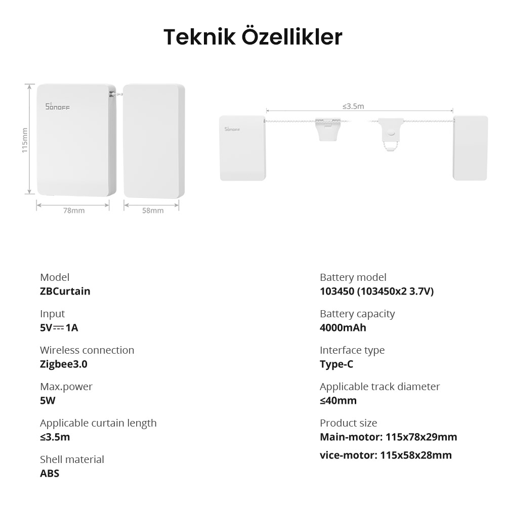 SONOFF Zigbee Akıllı Perde Motoru