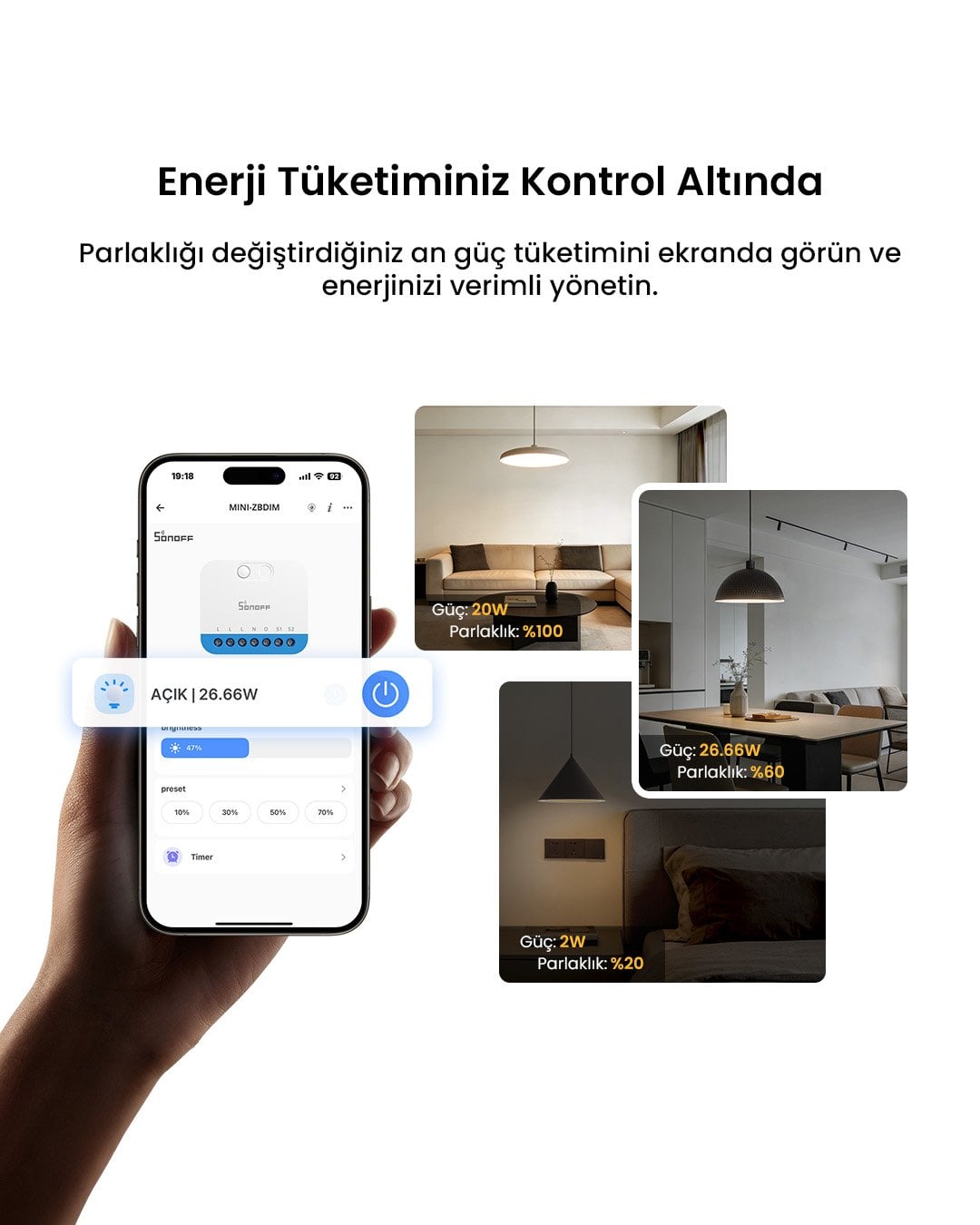 SONOFF Zigbee Dimmer Akıllı Röle | Mini-ZBDim