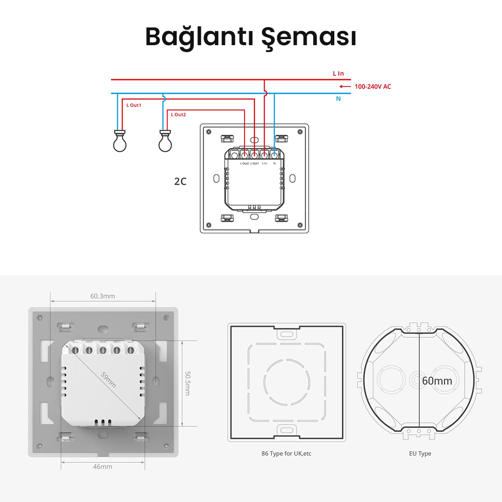 SONOFF TX Ultimate Dokunmatik Duvar Anahtarı