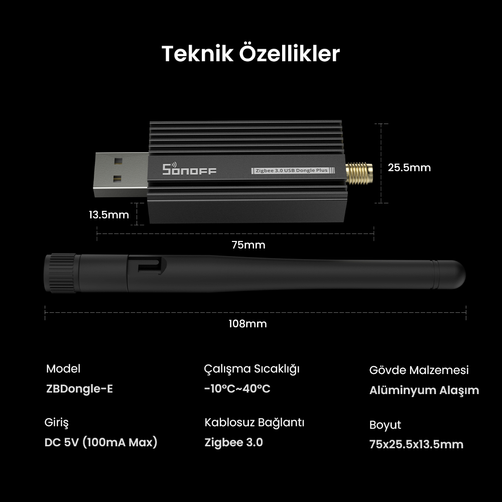 Zigbee 3.0 USB Dongle Plus–ZBDongle-E