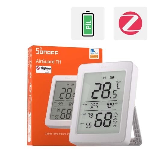 AirGuard LCD Ekranlı Zigbee Akıllı Sıcaklık ve Nem Sensörü | SNZB-02DR2