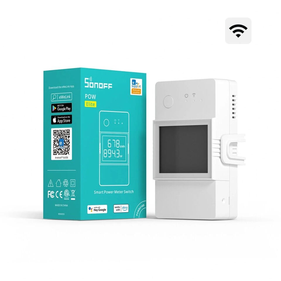 Pow R3 20A Dijital Ekranlı Akıllı Enerji Ölçer Röle