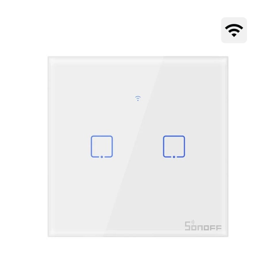 T0-EU-2C Akıllı Dokunmatik Duvar Anahtarı 2 Kanallı