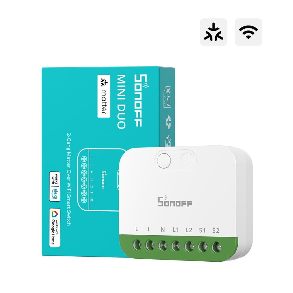 SONOFF Mini-2GS Duo Matter 2 Kanallı Akıllı Röle