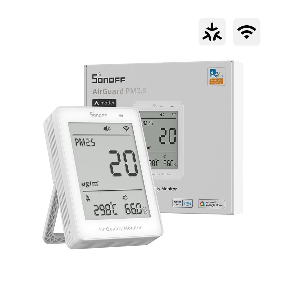 SONOFF AirGuard PM2.5/PM10 Matter Akıllı Hava Kalitesi Ölçüm Cihazı | SAWF-07P