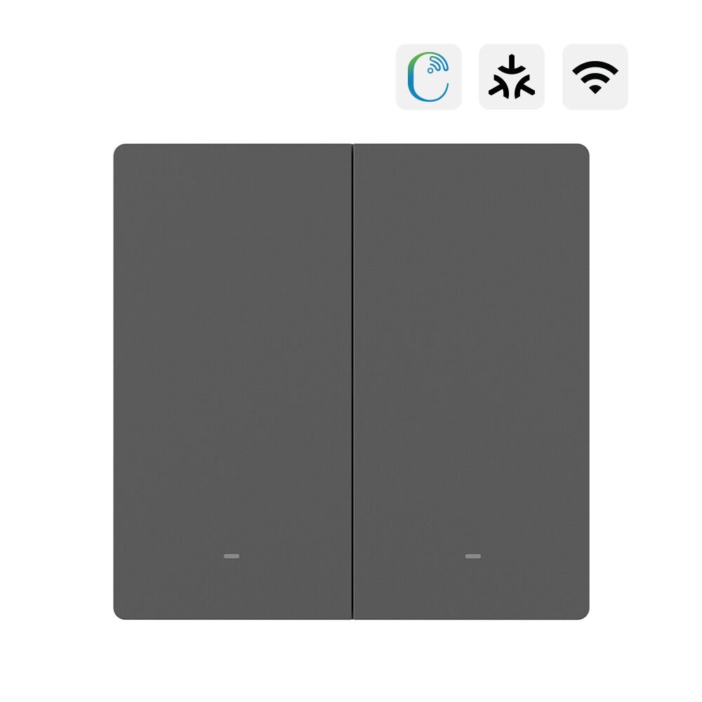 SONOFF M5 Matter Akıllı Duvar Anahtarları Koyu Gri - 2 Kanallı - 86