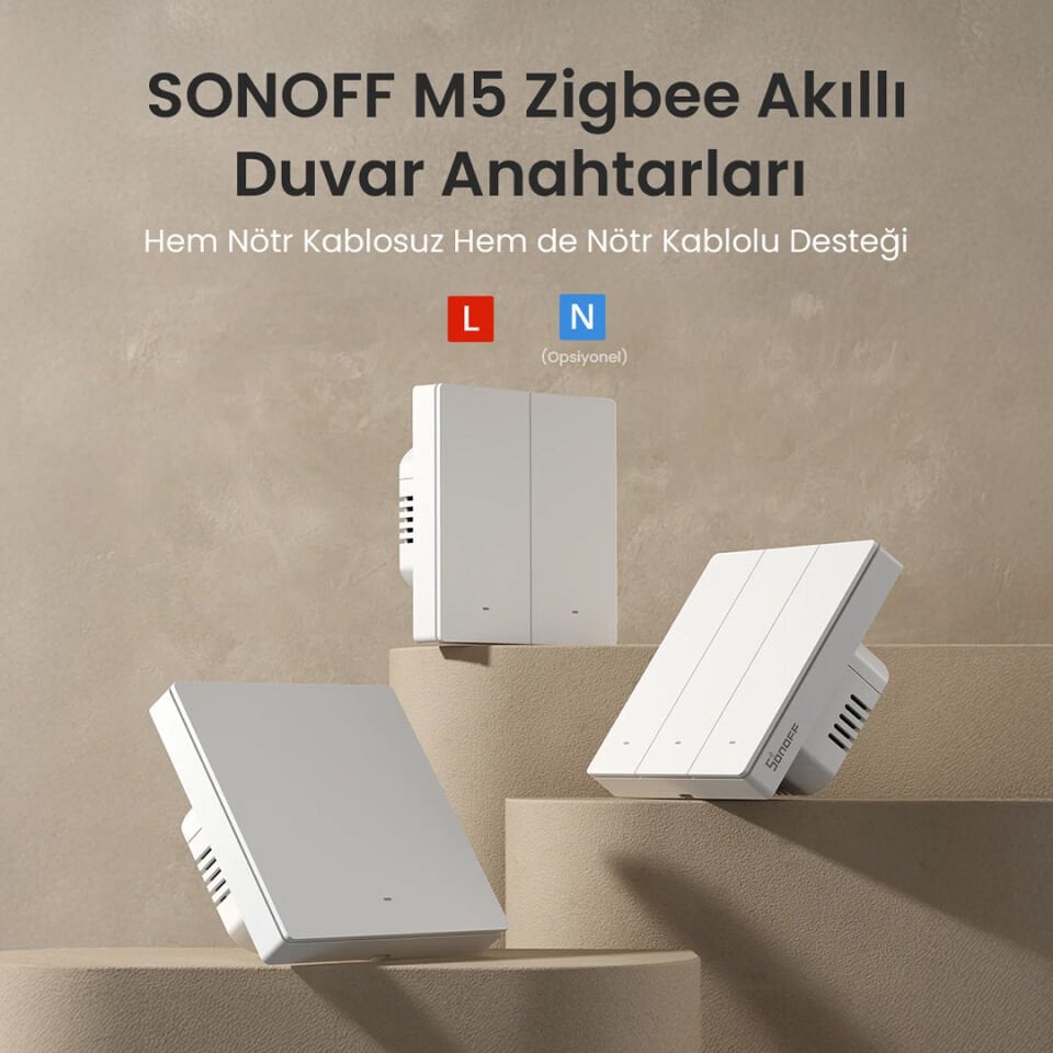 SONOFF M5 Zigbee Akıllı Duvar Anahtarları Nötr ve Nötrsüz Uyumlu