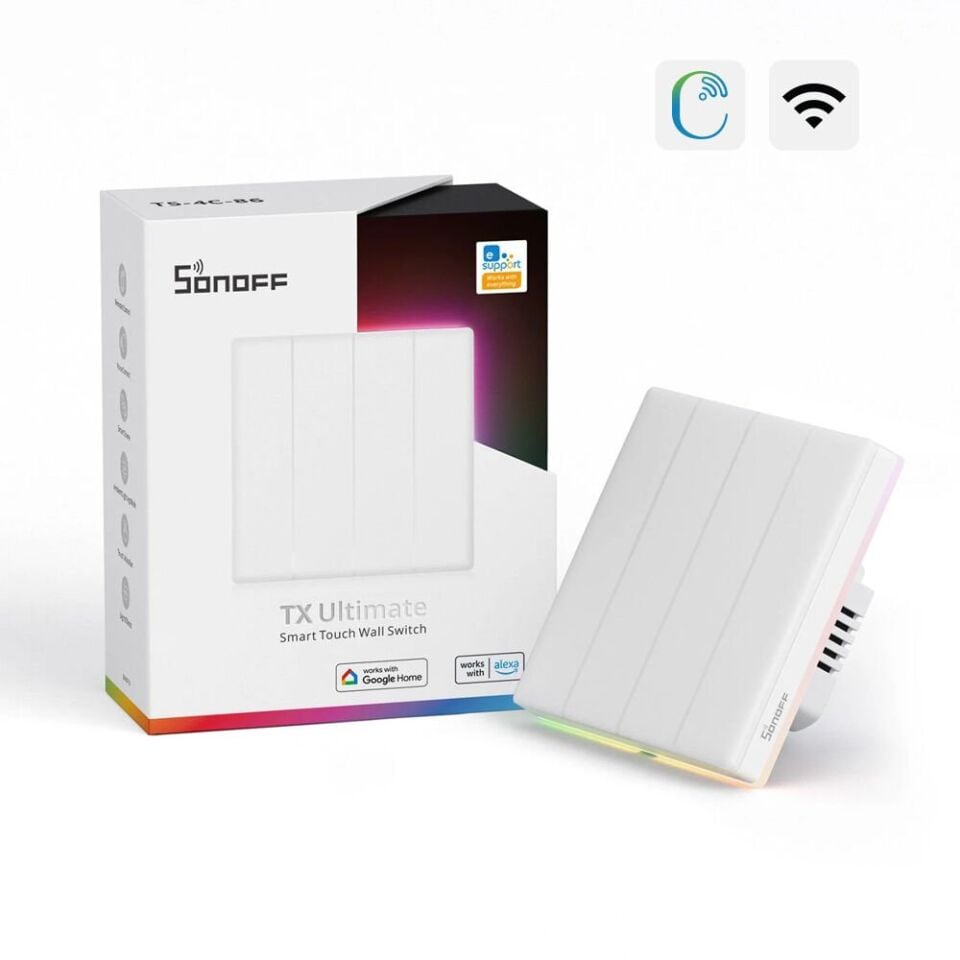 SONOFF TX Ultimate Akıllı Dokunmatik Duvar Anahtarları Beyaz - 4 Kanallı - 86