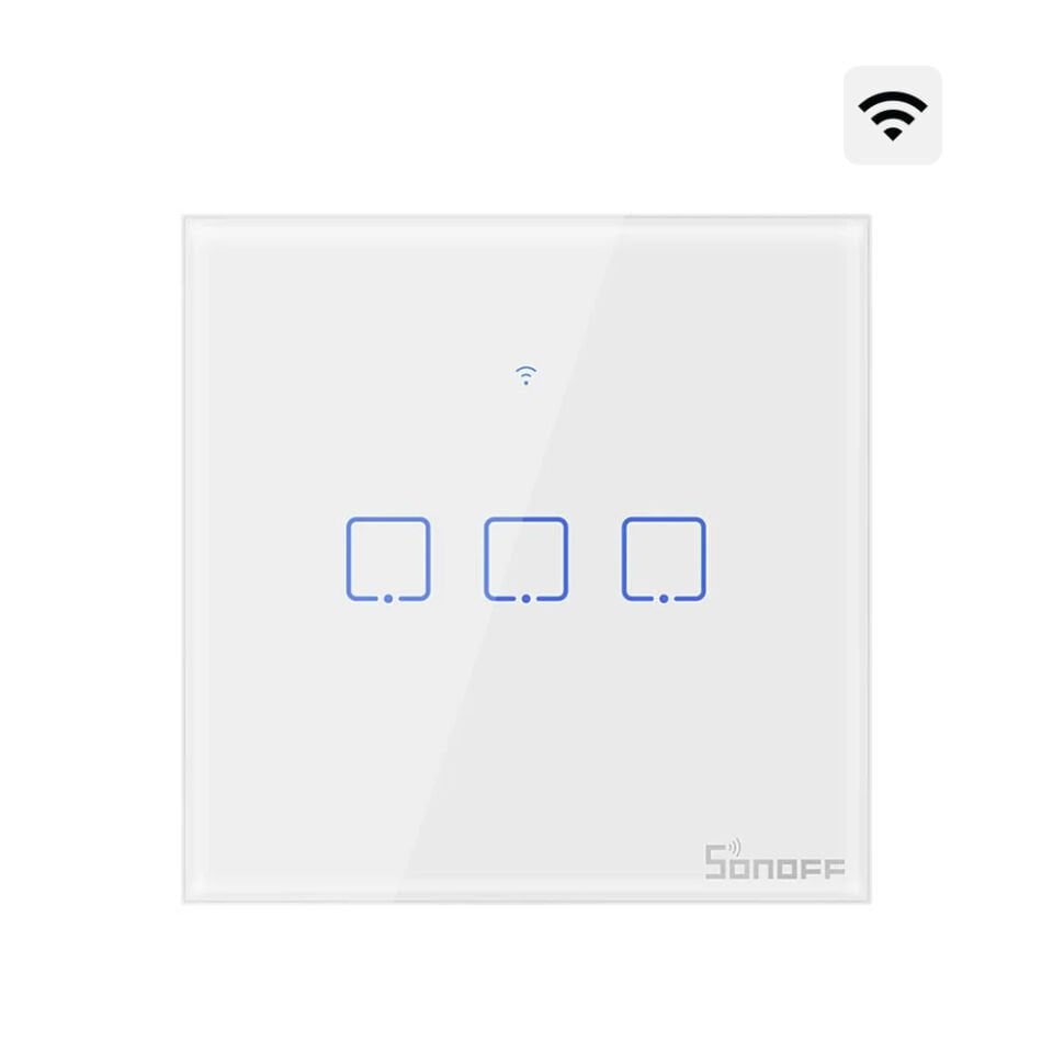 SONOFF TX Akıllı Dokunmatik Duvar Anahtarları Beyaz - 3 Kanallı - 86