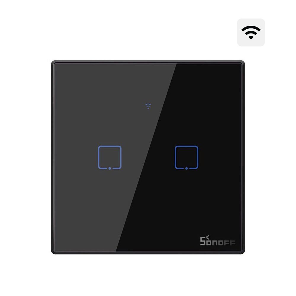 SONOFF TX Akıllı Dokunmatik Duvar Anahtarları Siyah - 2 Kanallı - 86