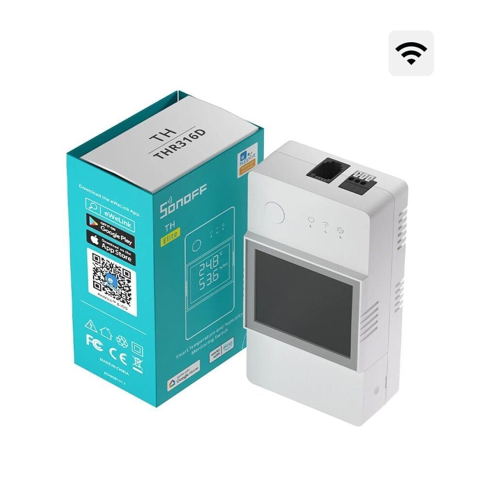 SONOFF TH Origin/Elite Akıllı Sıcaklık ve Nem Takip Rölesi 16A (Ekranlı)