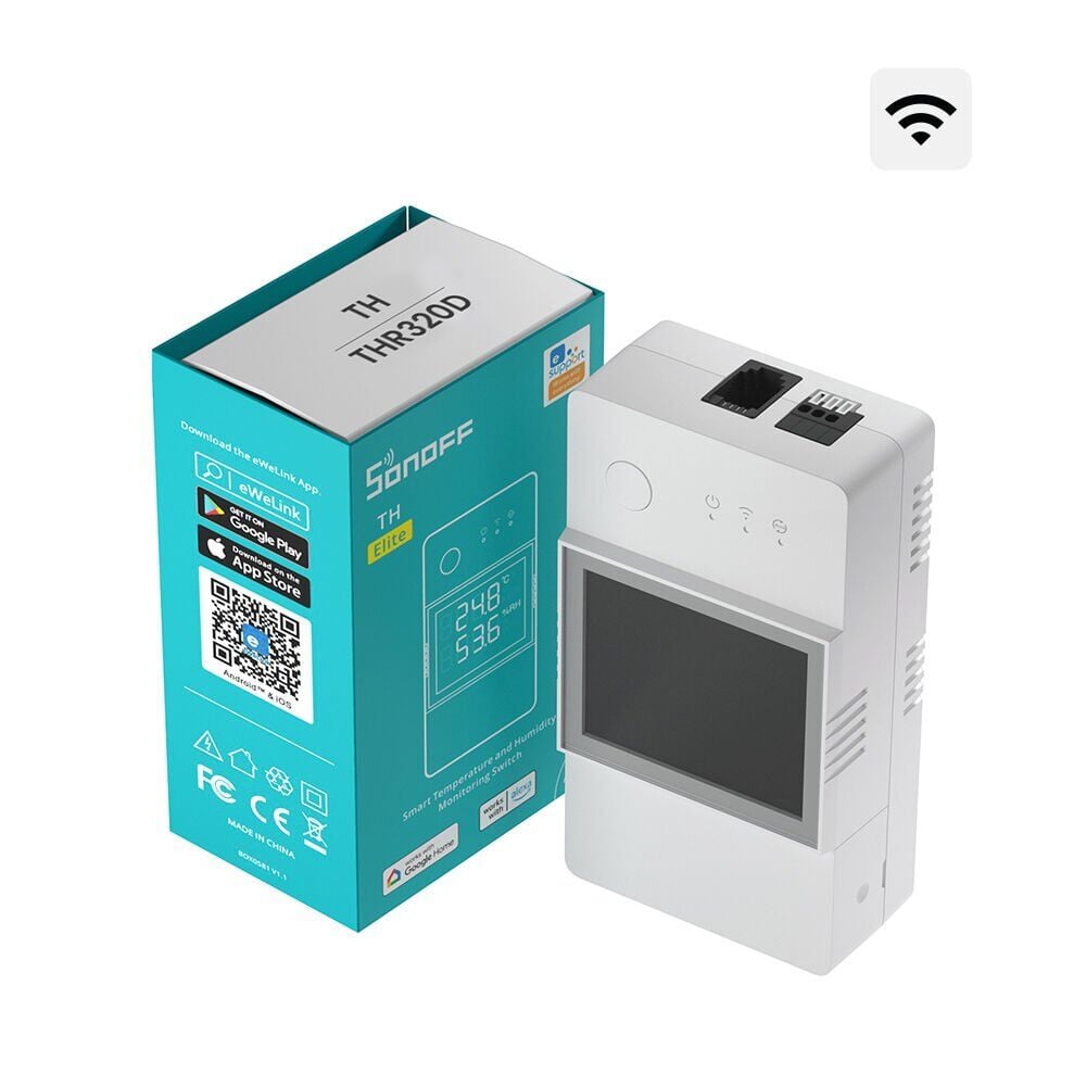SONOFF TH Origin/Elite Akıllı Sıcaklık ve Nem Takip Rölesi 20A (Ekranlı)