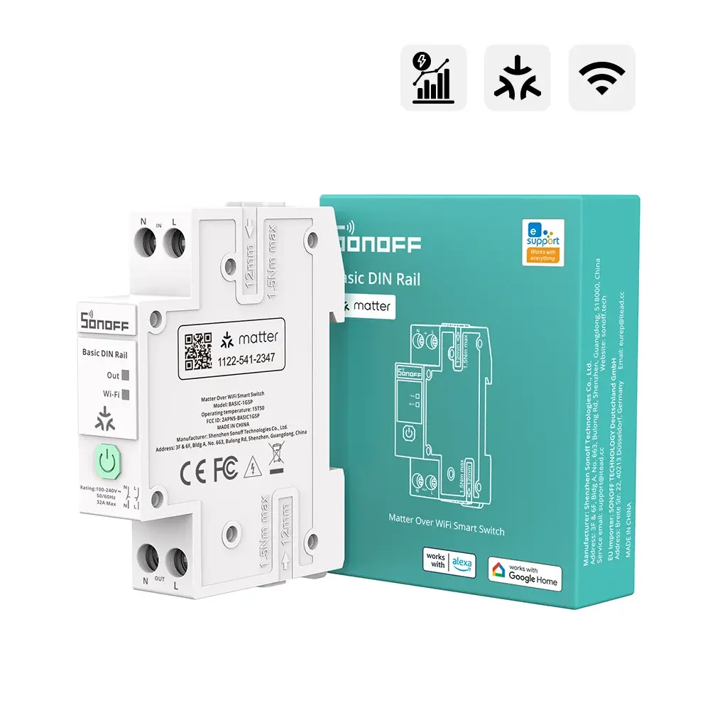SONOFF 32A Matter Akıllı Sigorta | BASIC-1GSP