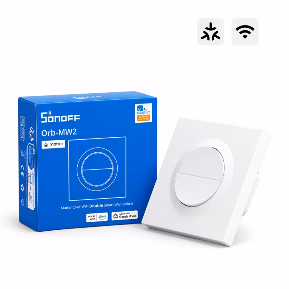 SONOFF Fusion Serisi Orb-MW2 Matter 2 Kanallı Akıllı Duvar Anahtarı | MINI-2GS-E