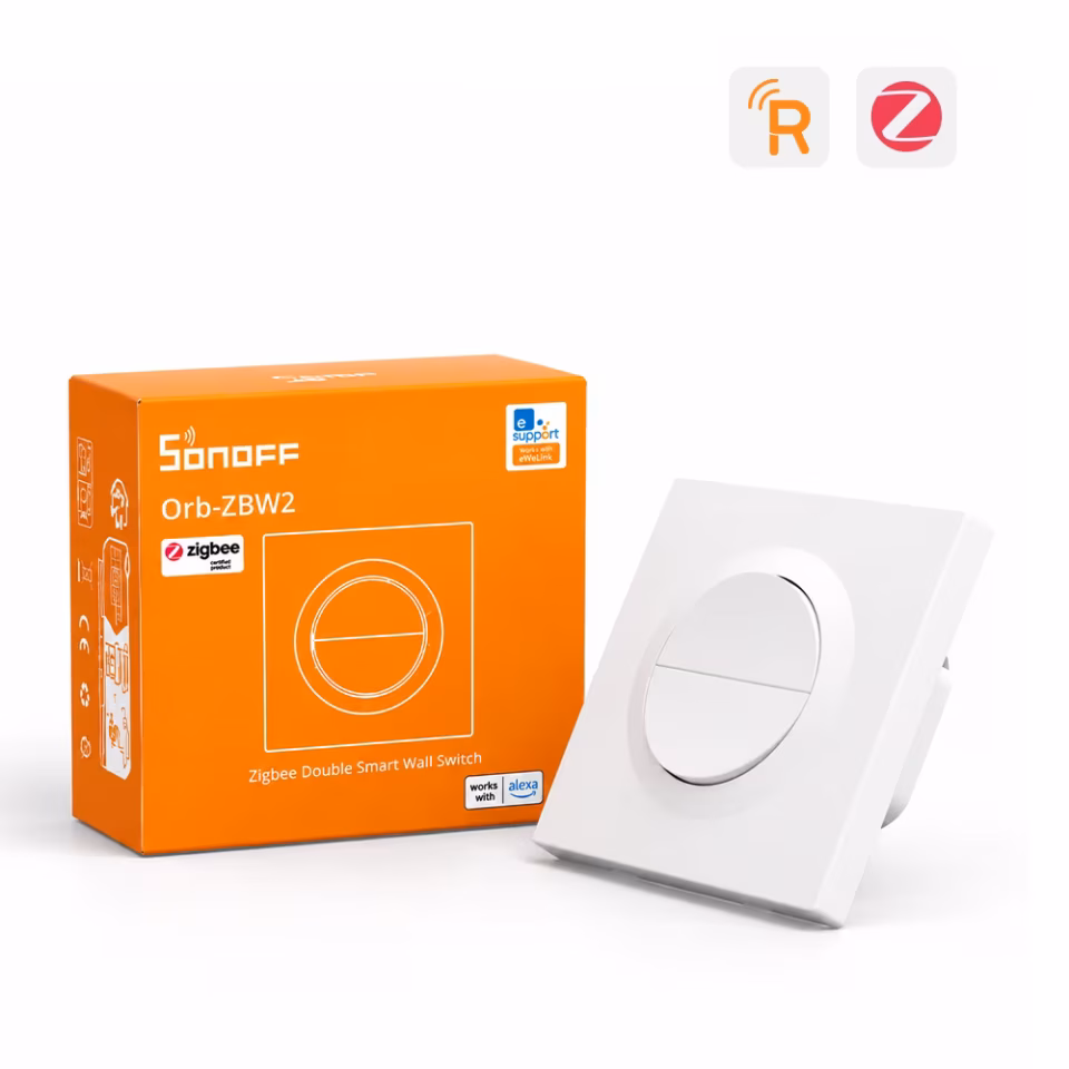 SONOFF Fusion Serisi Orb-ZBW2 Zigbee 2 Kanallı Akıllı Duvar Anahtarı | MINI-ZB2GS-E