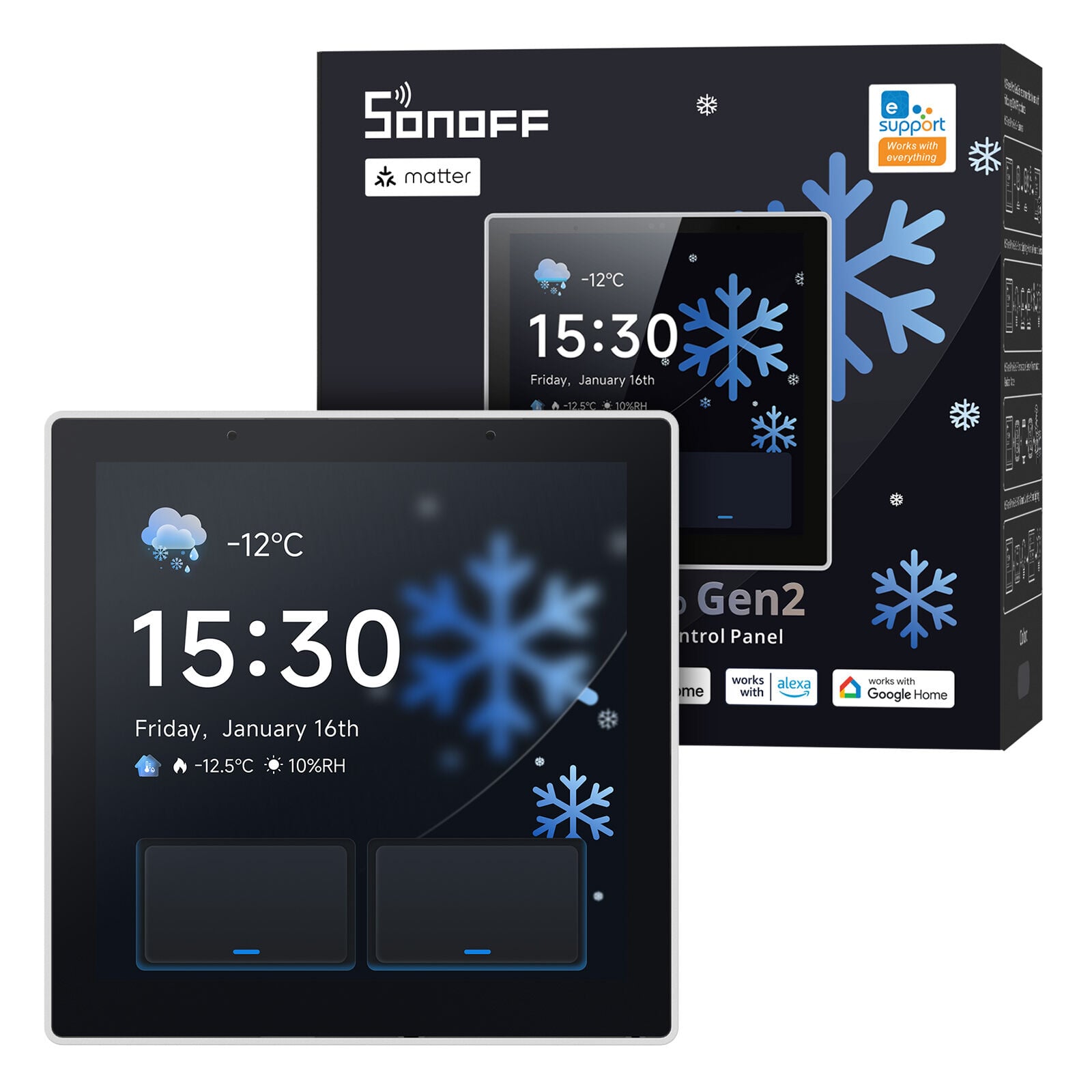 SONOFF NSPanel Pro Gen2 2 Kanallı Merkezi Kontrol Paneli Beyaz
