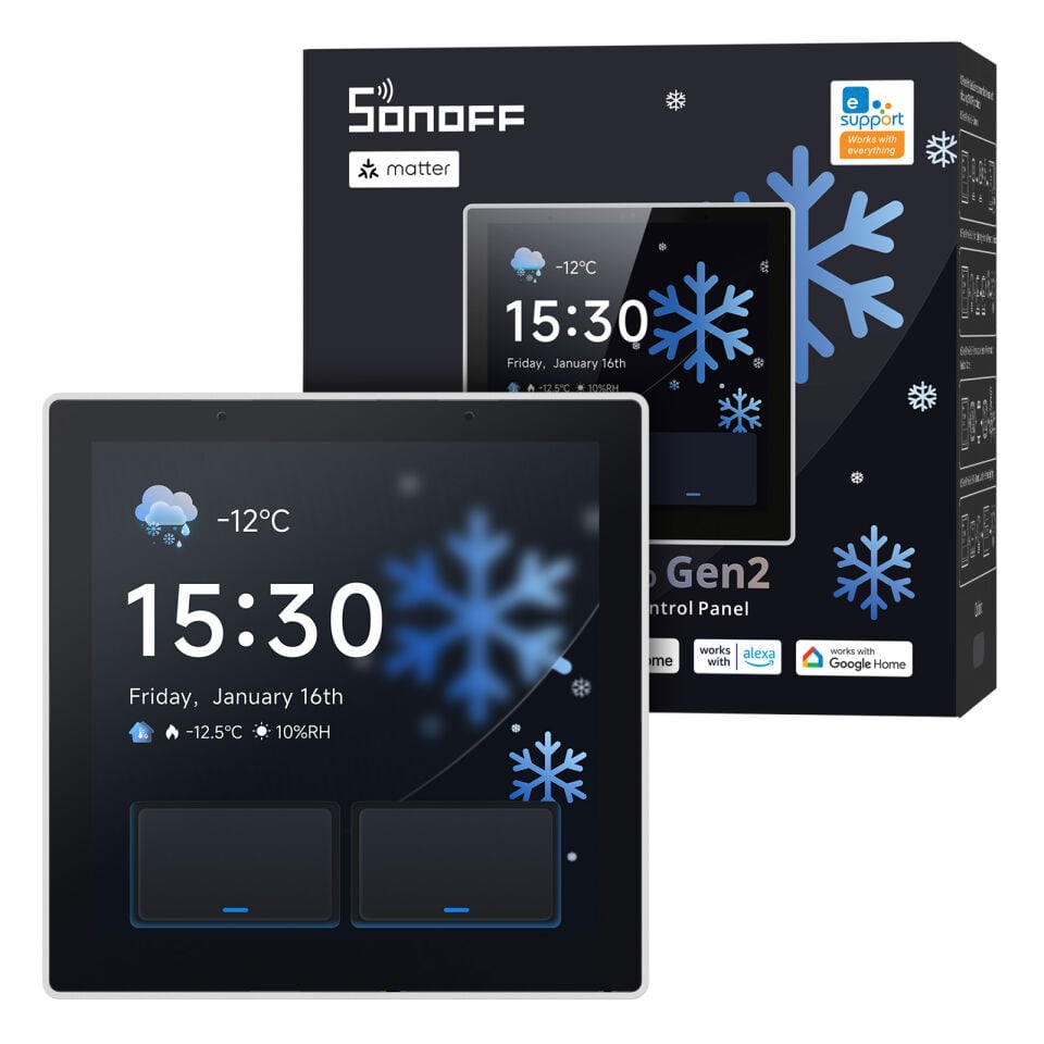 SONOFF NSPanel Pro Gen2 2 Kanallı Merkezi Kontrol Paneli Beyaz