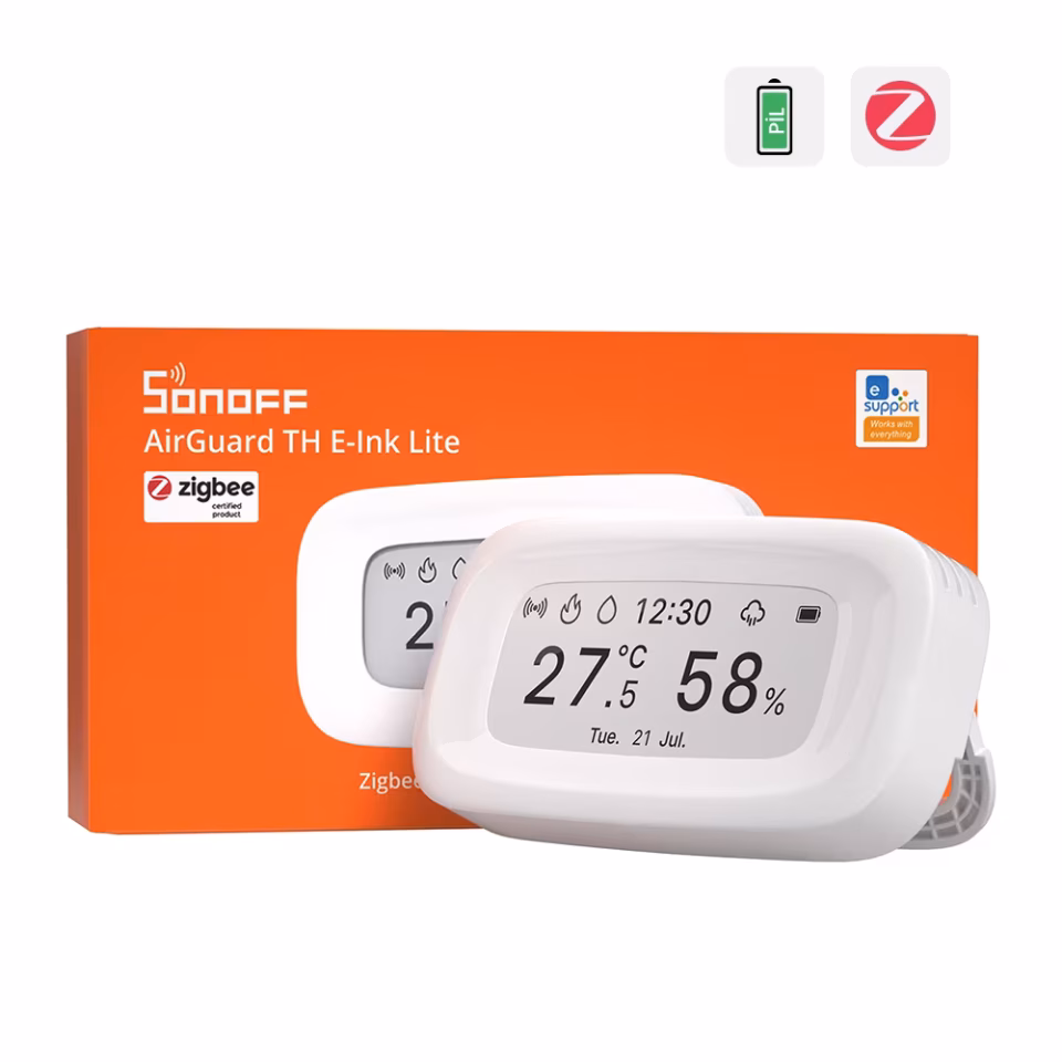 SONOFF E-Ink Ekranlı Zigbee Akıllı Sıcaklık ve Nem Sensörü | SNZB-02UL (YAKINDA)