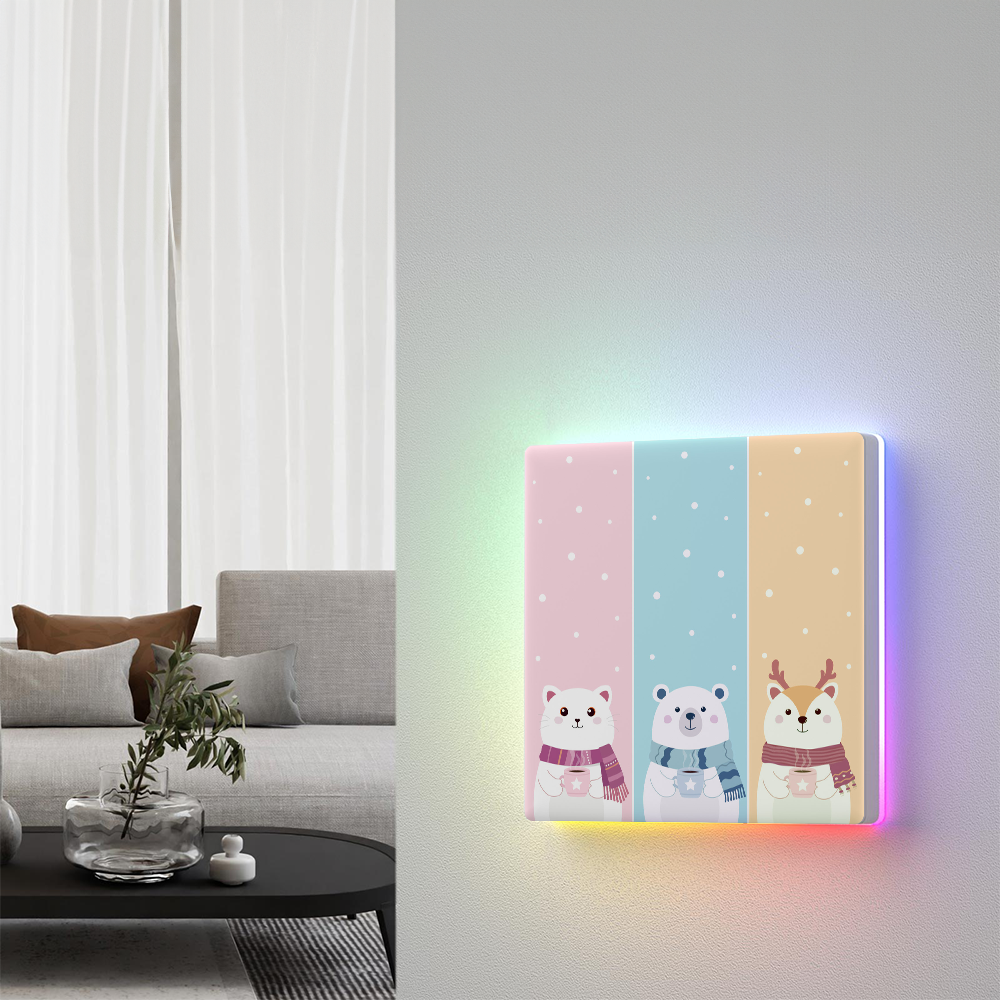 TX Ultimate Akıllı Dokunmatik Duvar Anahtarı Kapakları 3 Kanallı - Cartoon