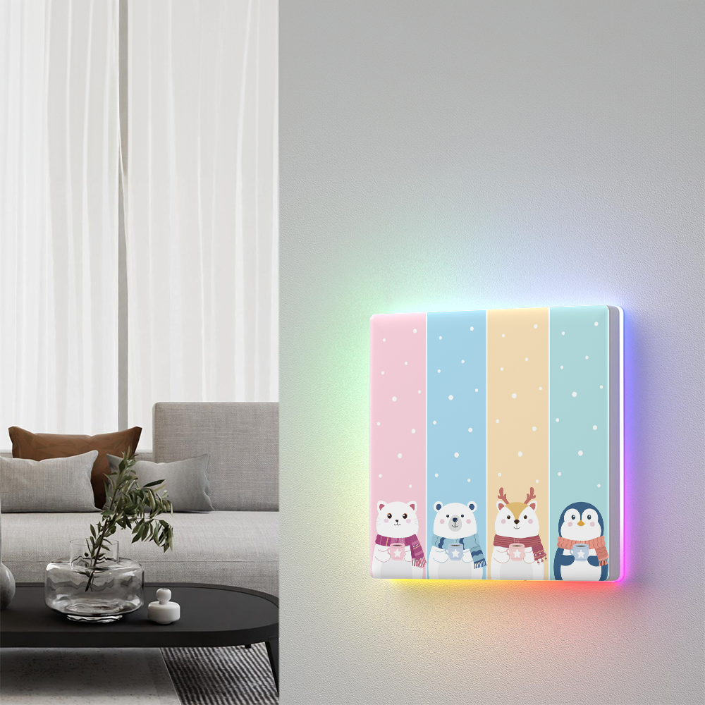 TX Ultimate Akıllı Dokunmatik Duvar Anahtarı Kapakları 4 Kanallı - Cartoon