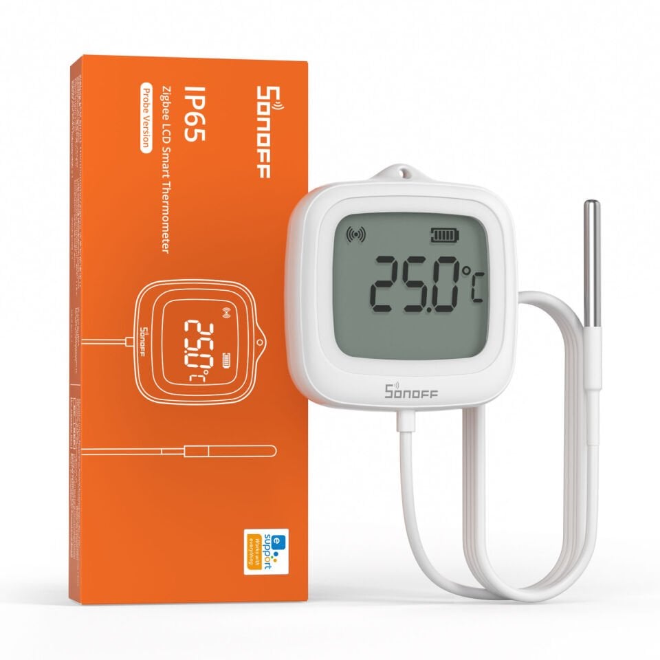 SNZB-02LD ZigBee IP65 LCD Ekranlı Problu Akıllı Sıcaklık Sensörü (YAKINDA)