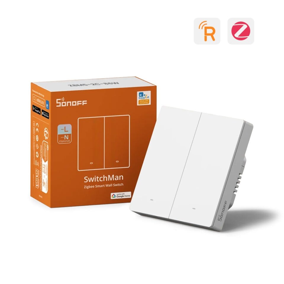 ZBM5-2C-86W ZigBee Akıllı Duvar Anahtarı 2 Kanallı Nötr ve Nötrsüz Uyumlu (YAKINDA)